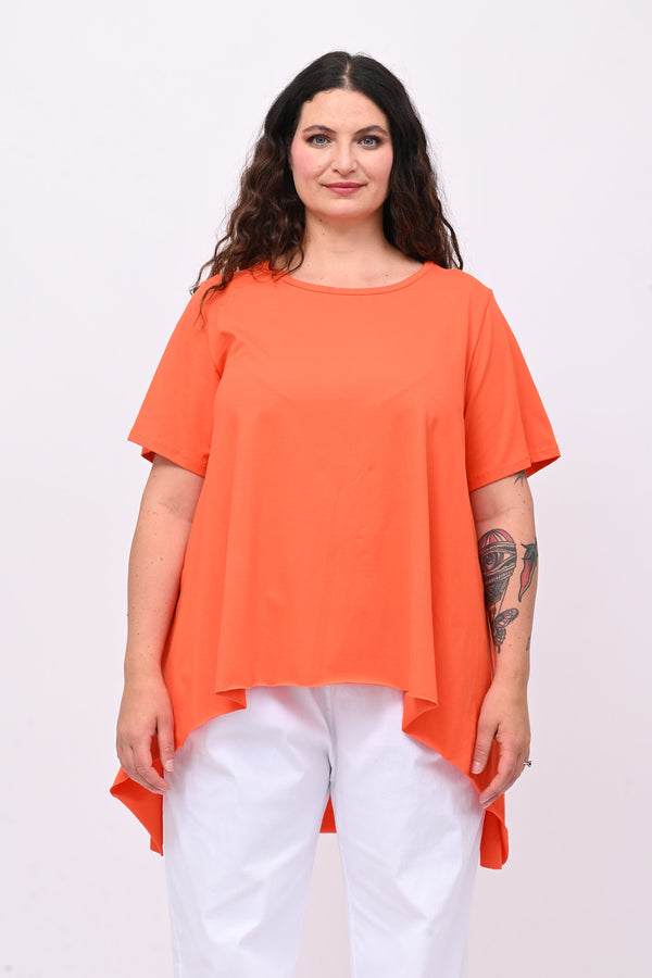 Maglia svasata orlo vivo - Arancio