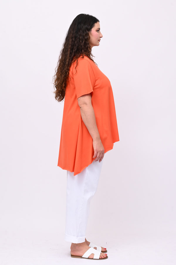 Maglia svasata orlo vivo - Arancio