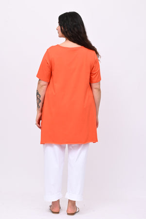 Maglia svasata orlo vivo - Arancio