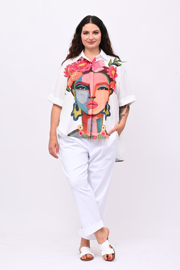 Camicia lino Frida - Bianco