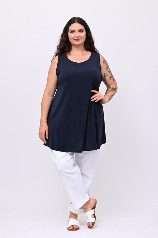 Canotta spalla larga liscia - Blu