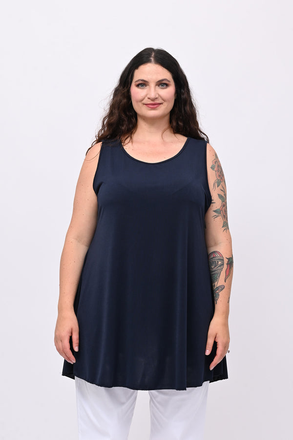 Canotta spalla larga liscia - Blu