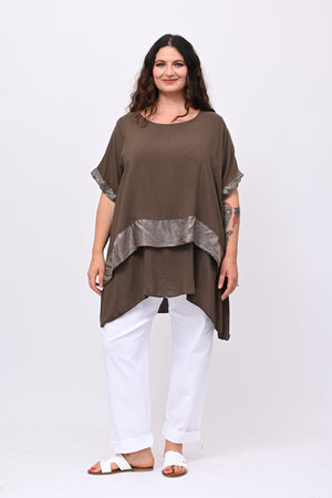 Blusa balza cangiante - Moro