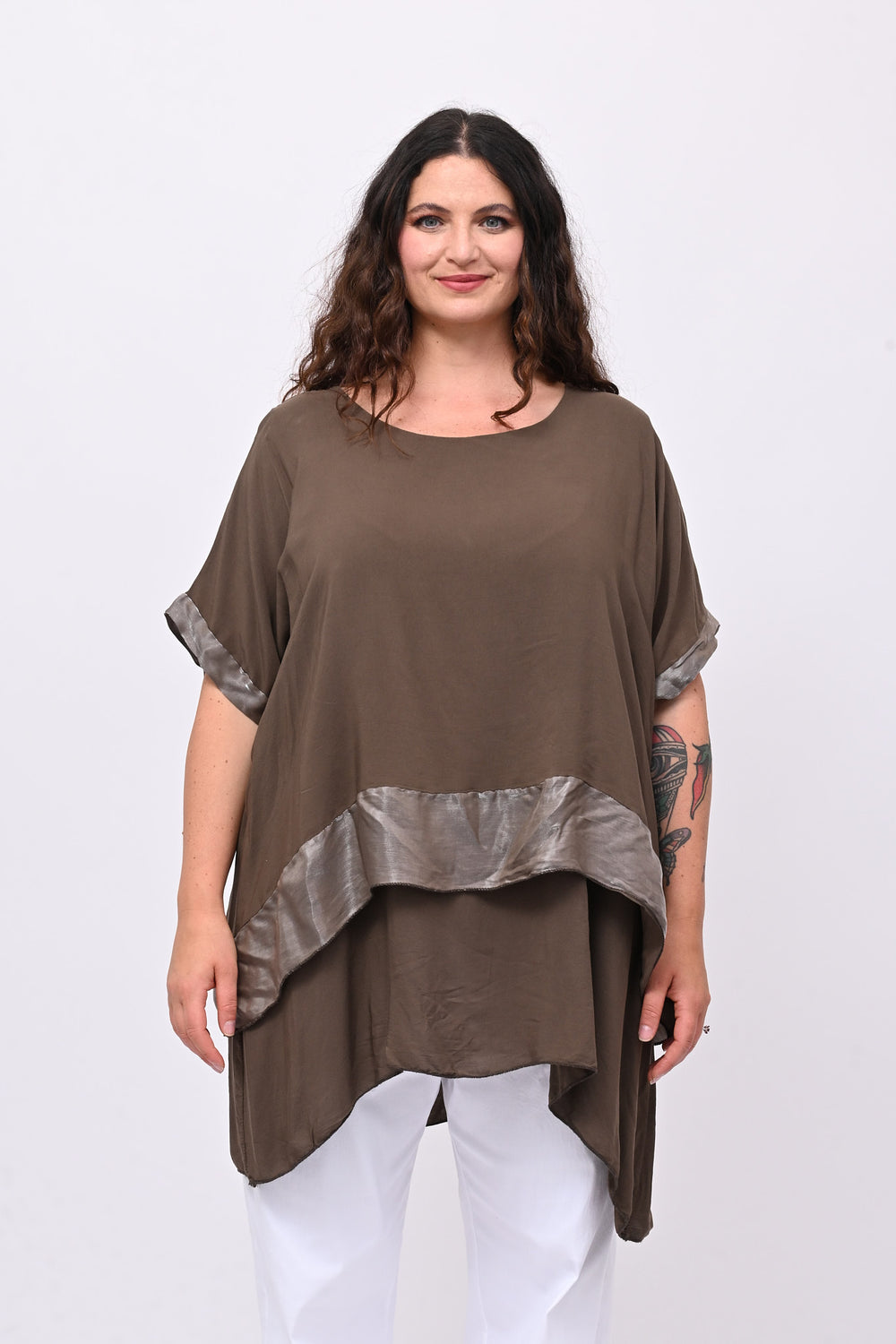 Blusa balza cangiante - Moro