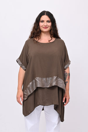 Blusa balza cangiante - Moro