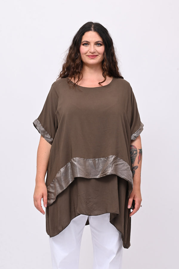 Blusa balza cangiante - Moro