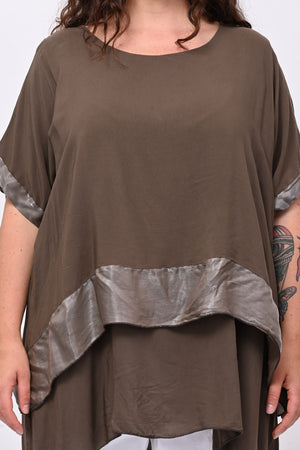 Blusa balza cangiante - Moro