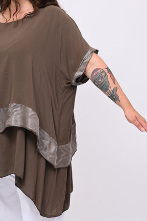 Blusa balza cangiante - Moro