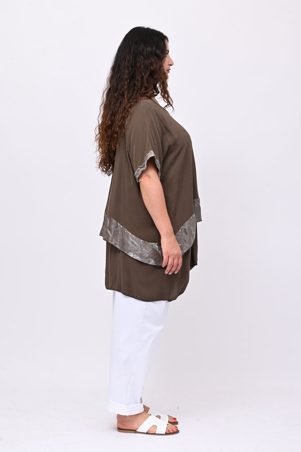 Blusa balza cangiante - Moro