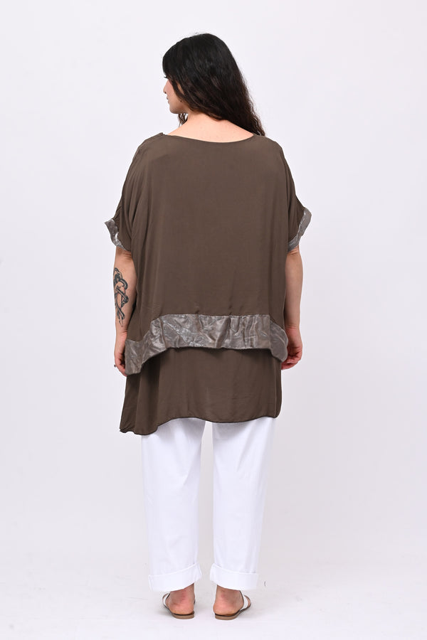 Blusa balza cangiante - Moro