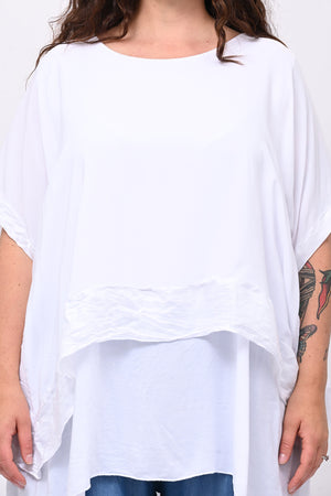 Blusa balza cangiante - Bianco