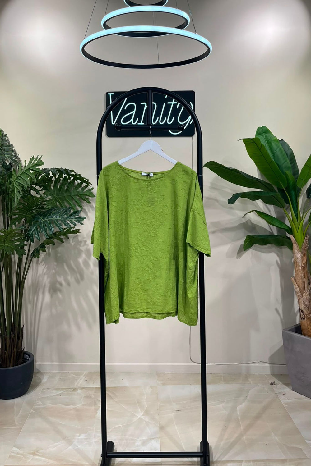 Blusa garza fiori - Oliva