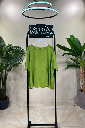 Blusa garza fiori - Oliva