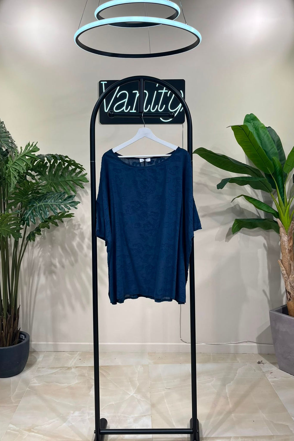 Blusa garza fiori - Blu
