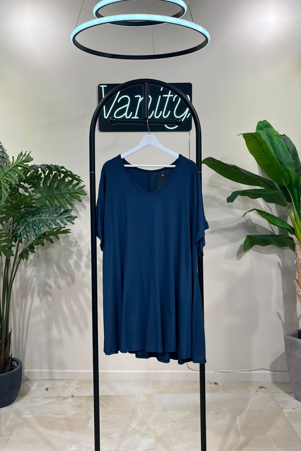 Maglia basica svasata - Blu