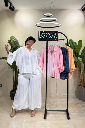 Camicia scatola sangallo - Mandarino