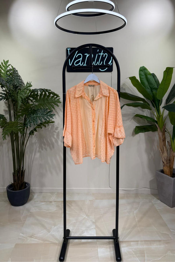 Camicia scatola sangallo - Mandarino