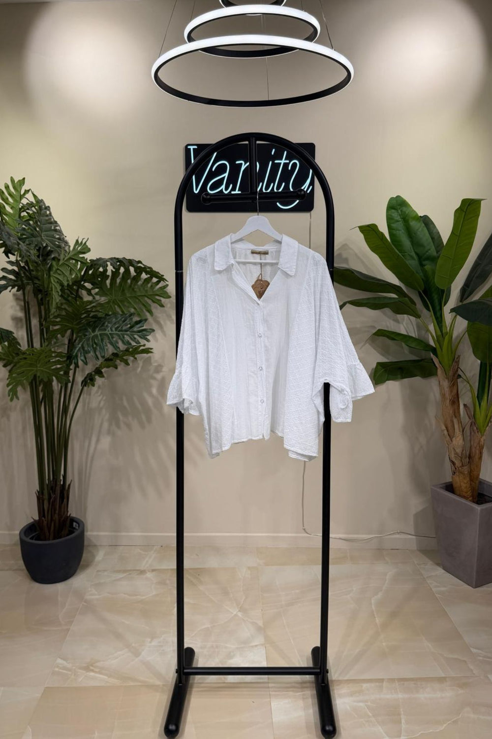 Camicia scatola sangallo - Bianco