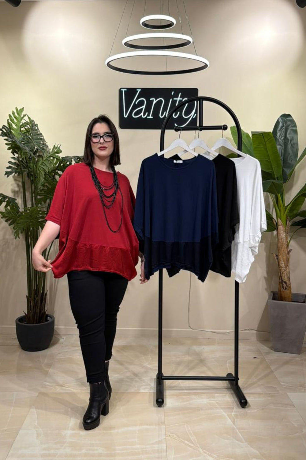 Maxi maglia bordo raso - Nero