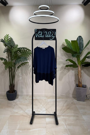 Maxi maglia bordo raso - Blu