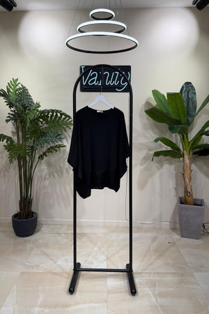 Maxi maglia bordo raso - Nero