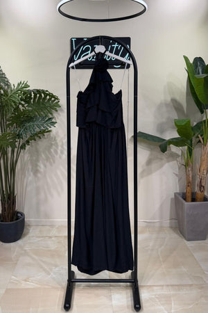 Jumpsuit rouches fiore - Nero