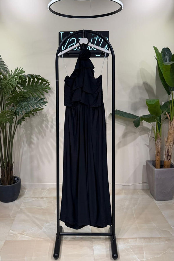 Jumpsuit rouches fiore - Nero