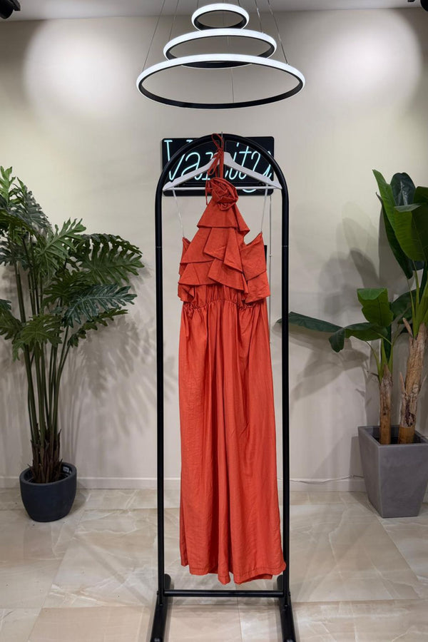 Jumpsuit rouches fiore - Coccio