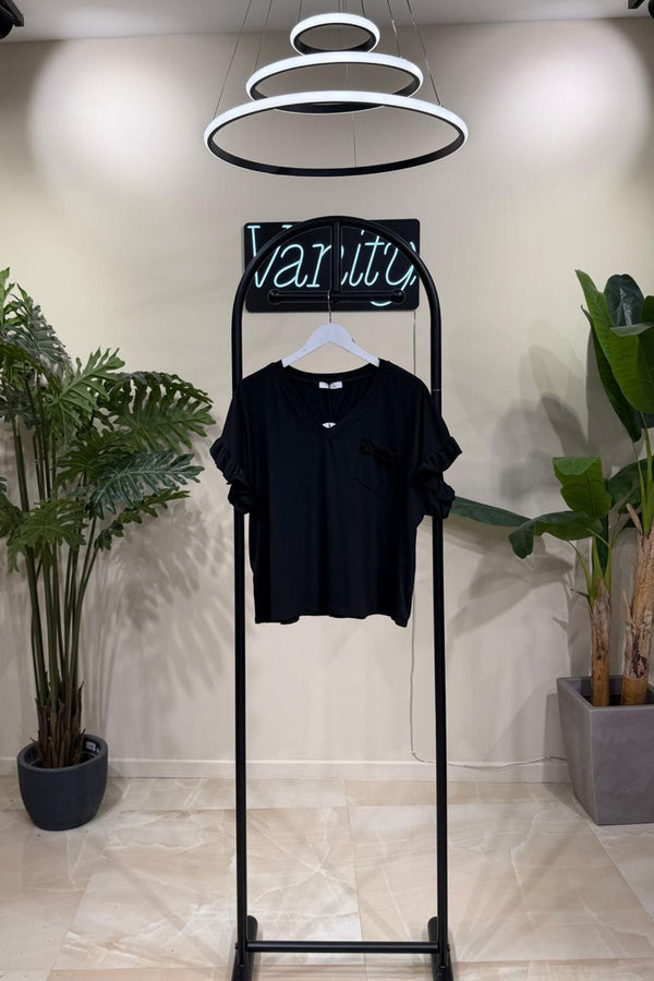 T-shirt fru-fru - Nero