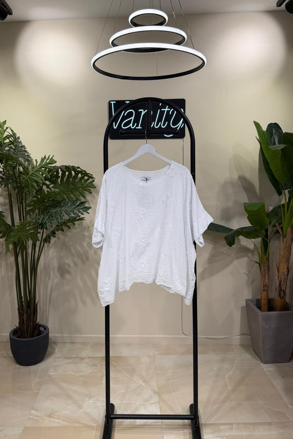 Maglia scatola plumetis - Bianco