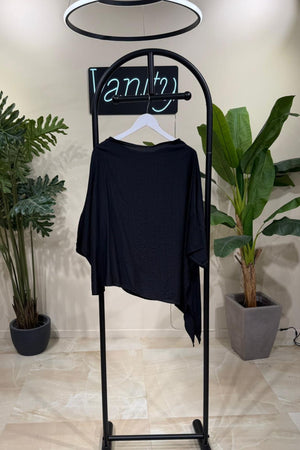 Blusa over chantung - NERO