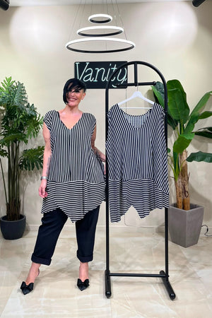 Maxi top righe - Blu