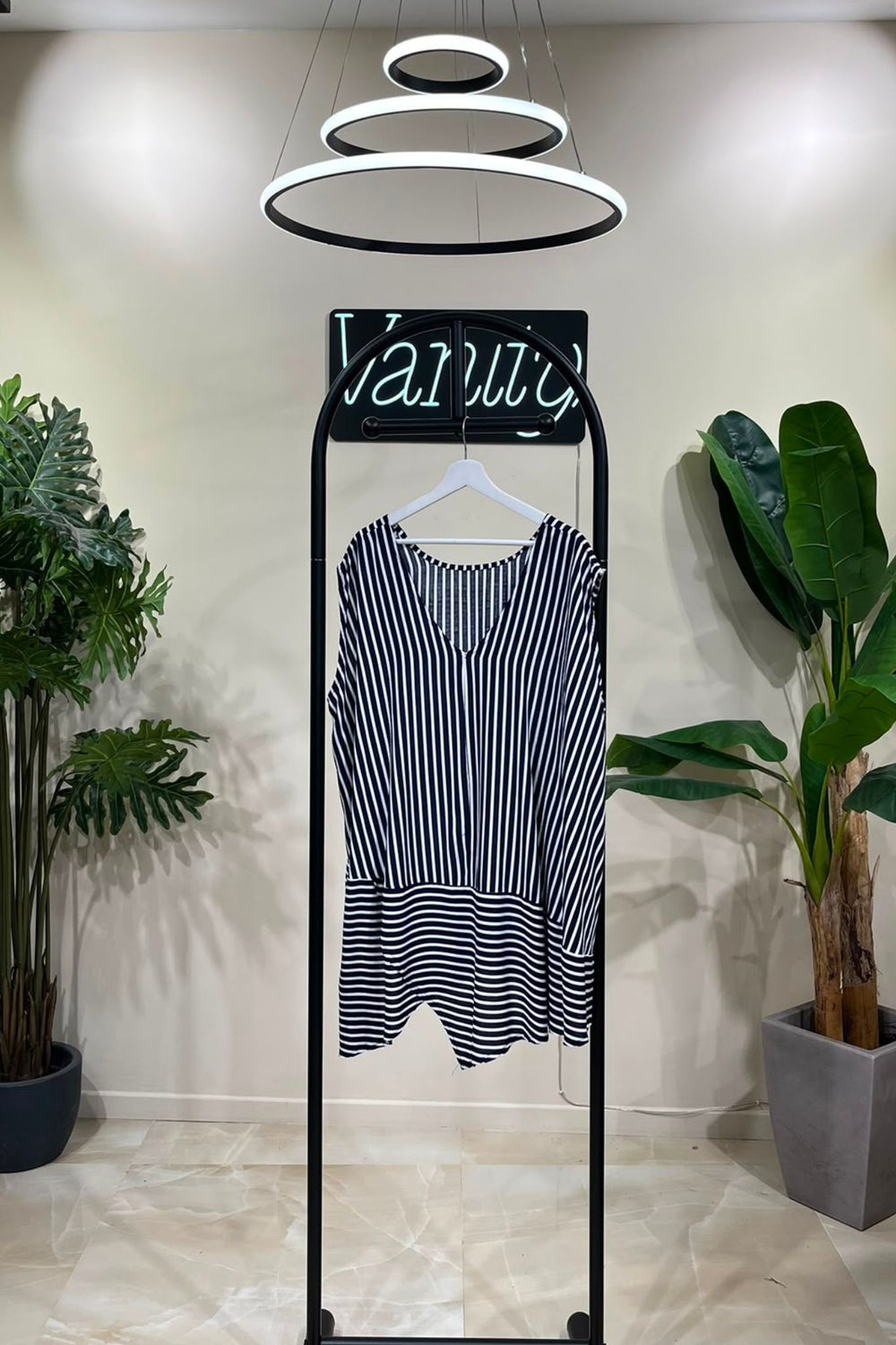 Maxi top righe - Blu