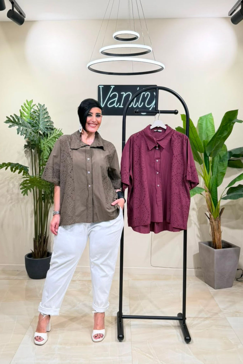 Camicia inserto sangallo - Vino