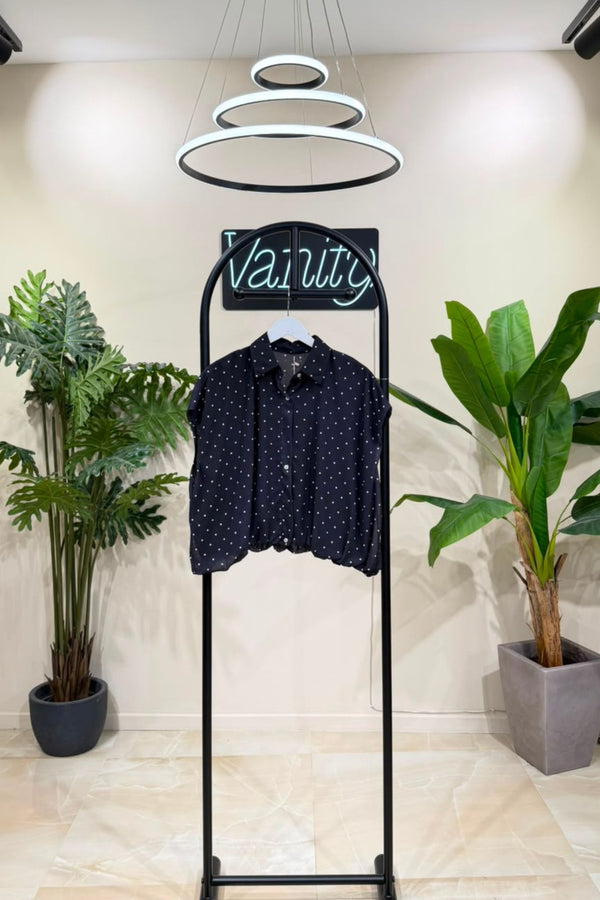 Camicia pois anni '80 - Nero
