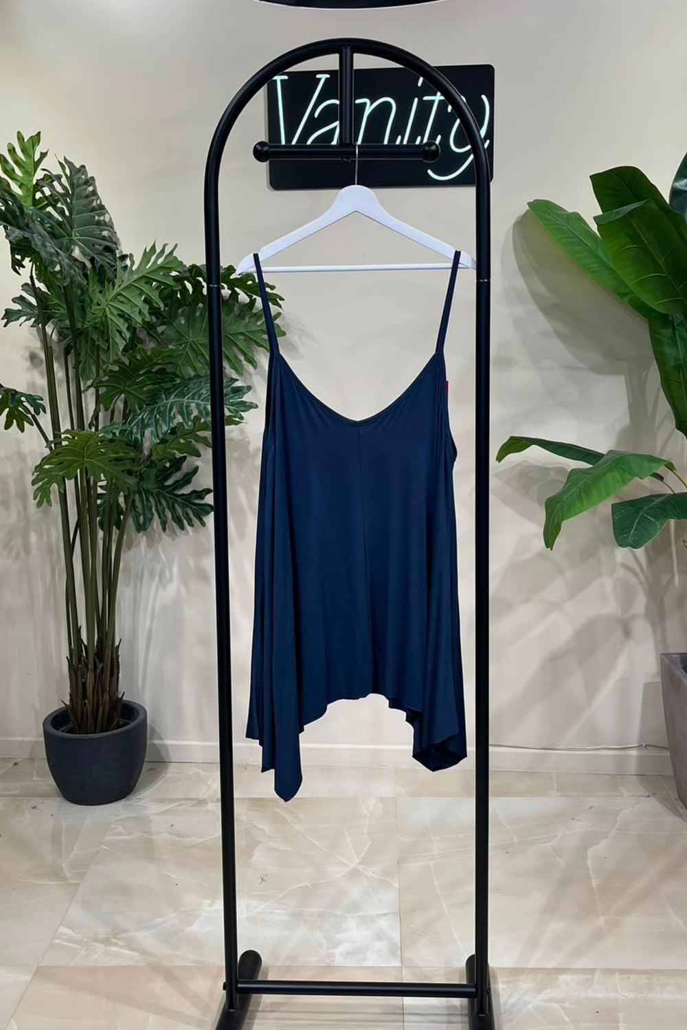 Top maglina svasato - Blu