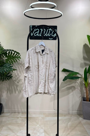 Camicia fiori rilievo - Burro