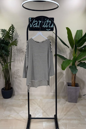 Maglia orlo vivo righe - Militare