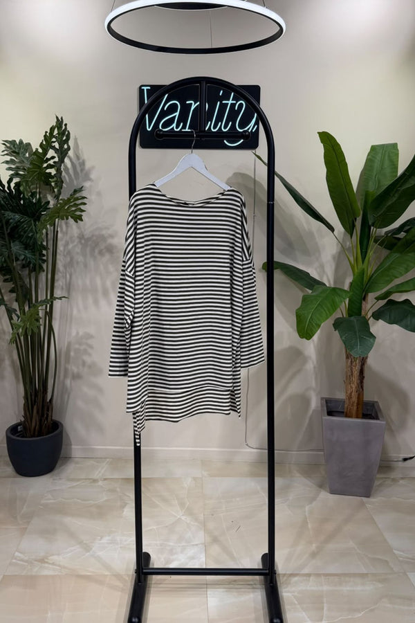 Maglia orlo vivo righe - Militare