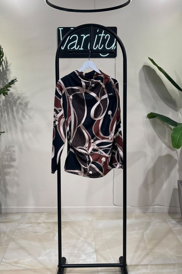 Maglia arricciata catene - Nero