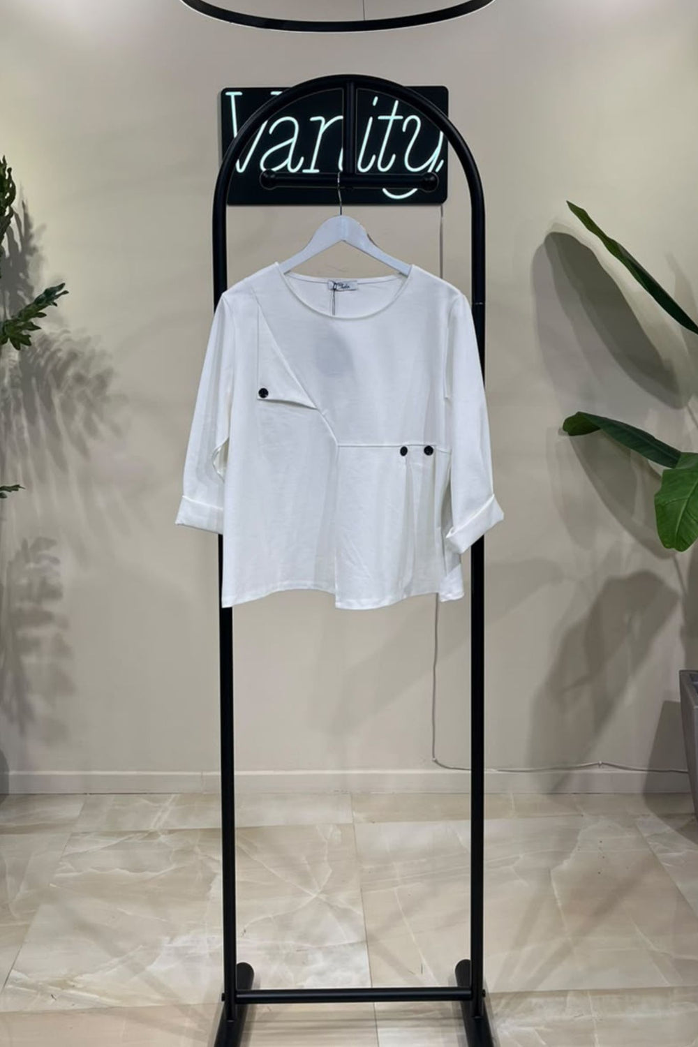 Maglia spacchetto bottoni - Latte