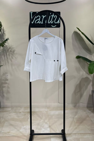 Maglia spacchetto bottoni - Latte