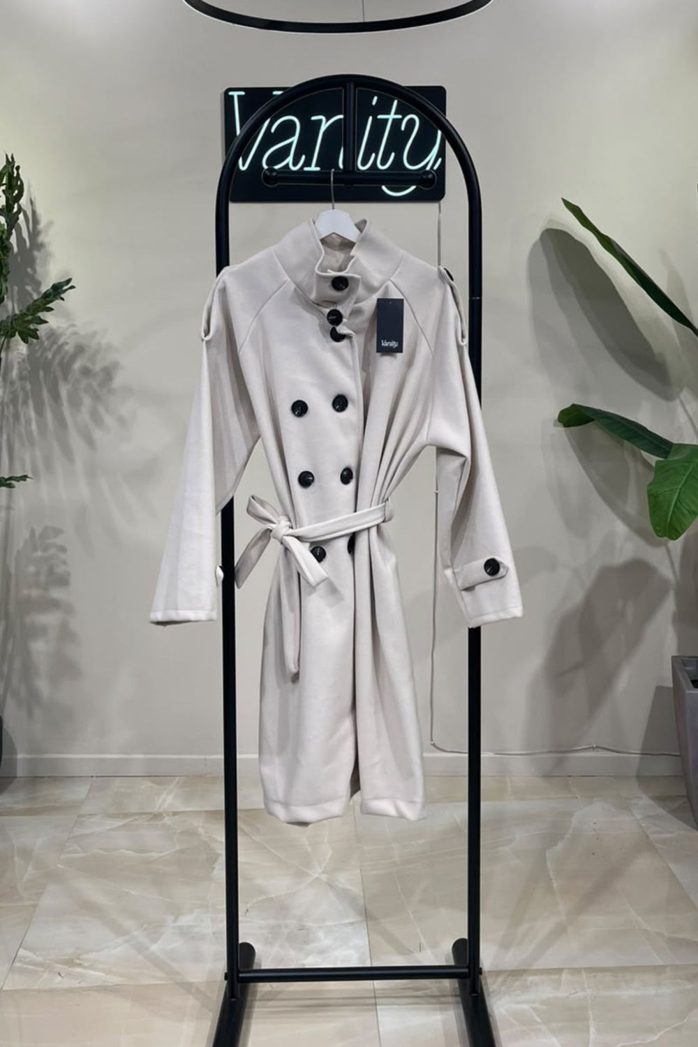 Cappotto effetto doppiopetto - Burro