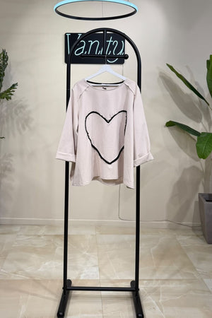 Maglia cuore - Burro