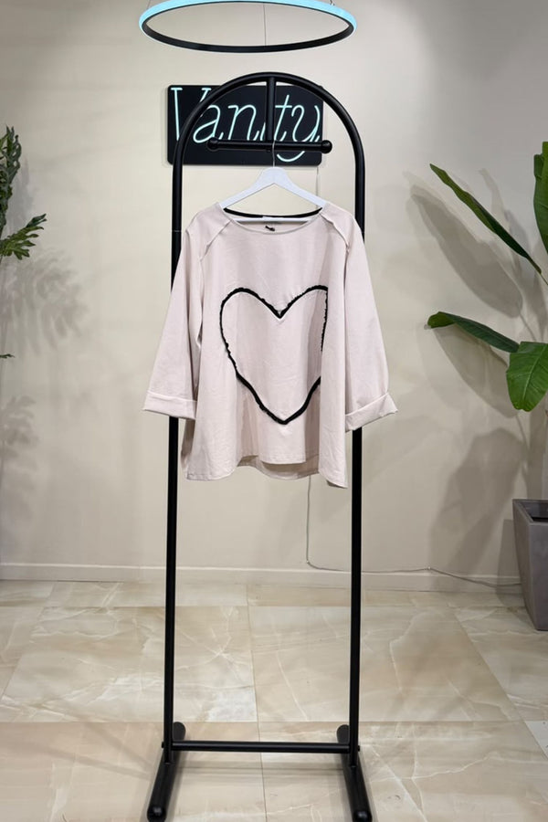 Maglia cuore - Burro