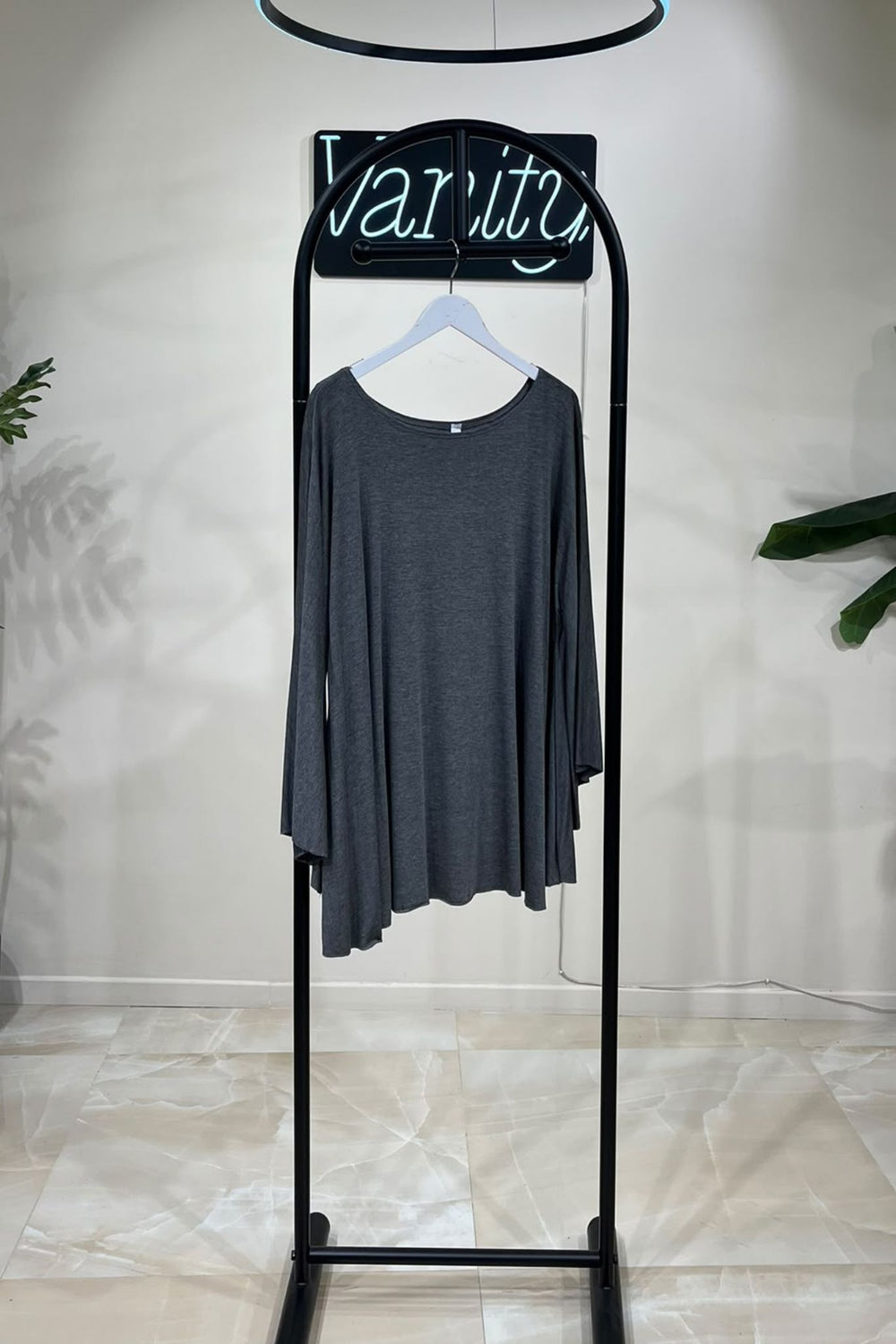 Maglia maxi manica - Grigio