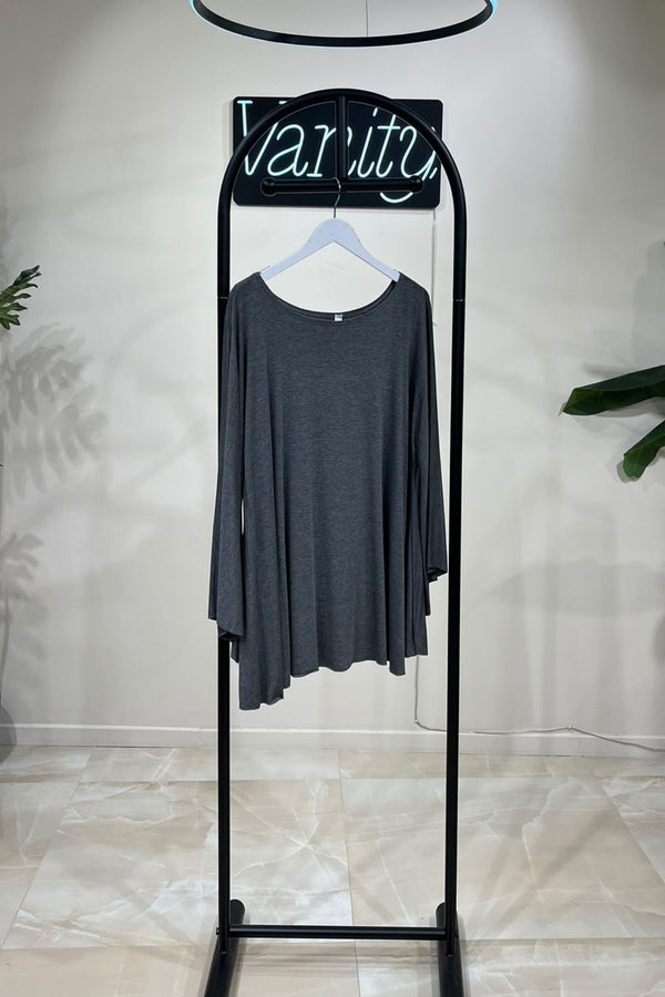 Maglia maxi manica - Grigio