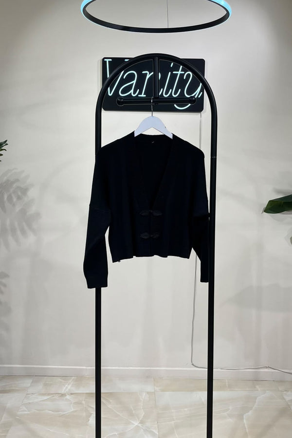 Cardigan crop giappo - Nero