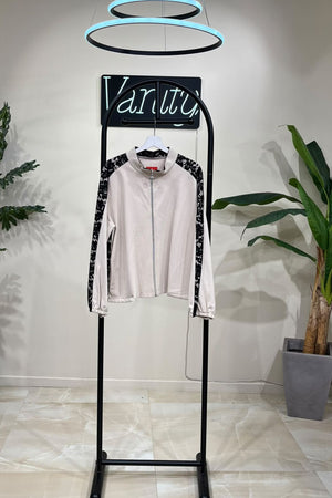 Felpa zip merletto - Burro