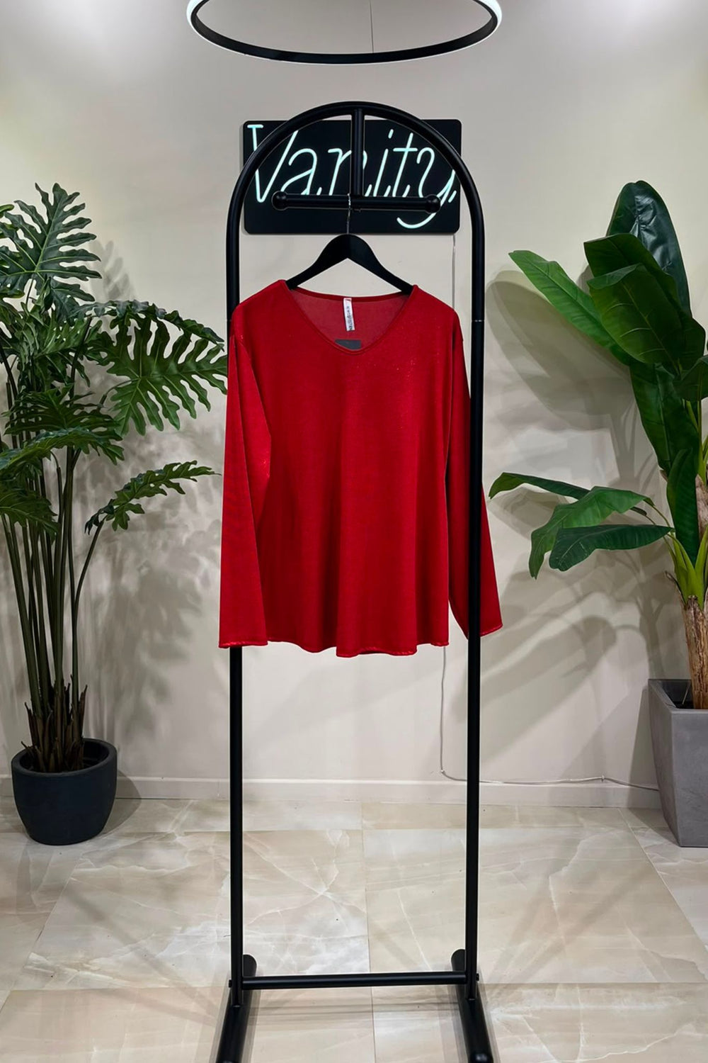 Maglia lurex M/L - Rosso